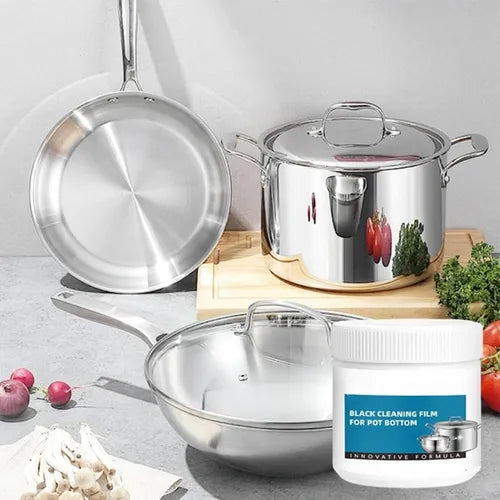 🔥 Pâte Dissolvante Résidus Brûlés - Nettoyage Profond pour Casseroles/Plats sans Rayurer, Élimine Graisse et Carbonisation en 5 Min 🧽✨